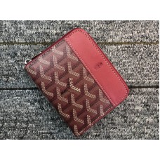 Goyard Chevron Small Zip Wallet Burgundy