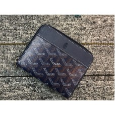 Goyard Chevron Small Zip Wallet Dark Blue