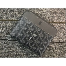 Goyard Chevron Small Zip Wallet Grey