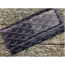 Goyard Varenne Chevron Long Wallet Dark Blue