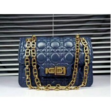 Dior Miss Dior Bag In Black Lambskin Blue