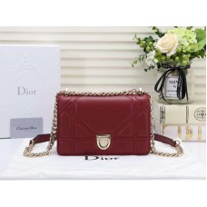 Dior Small Diorama Lambskin Bag Burgundy d05261