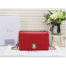 Dior Small Diorama Lambskin Bag Red d05263