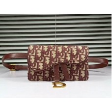 Dior Oblique Saddle Clutch Burgundy d56162