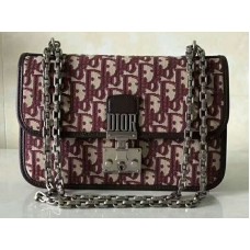 Dior Dioraddict Flap Canvas Silver Hardware Burgundy d1006943