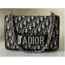 Dior J'Adior Flap Canvas Silver Hardware Black d10050302