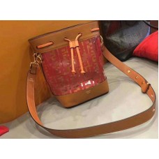 Fendi Mon Tresor Transparent Bucket Leather Orange f0811