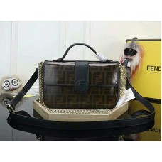 Fendi Double Sided Ff Canvas Leather Shoulder Bag ffds009