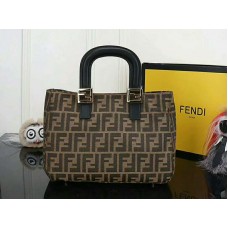 Fendi Ff Fabric Tote With Golden Hardware ff06