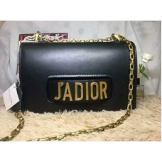 Dior J'Adior Aged Gold Hardware Calfskin Bag Black