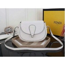 Fendi Saddlebag Leather Shoulder Bag White