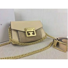 Givenchy Small gv3 Bag In Grained Leather And Suede Beige