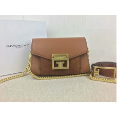 Givenchy Small gv3 Bag In Grained Leather And Suede Brown