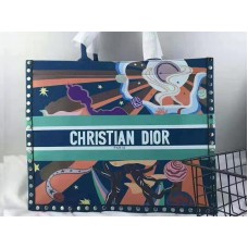 Dior Book Tote Suede Leather Aladin Multicolor And Blue