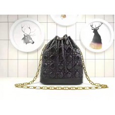 Dior Miss Dior Lambskin Bucket Bag Black