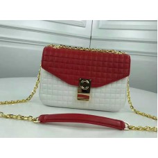 Celine Medium C Bag In Quilted Calfskin White And Red