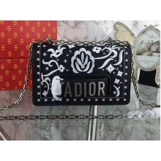 Dior J'Adior Mini Bag Embroidered Flowers Black And White