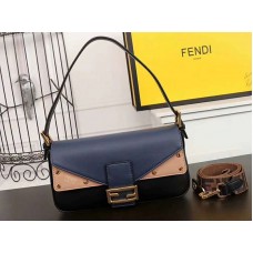 Fendi Baguette Ff Crossbody Bag Pink Blue