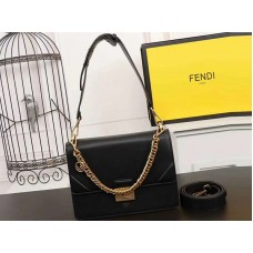 Fendi Kan I Calfskin Leather Bag Black