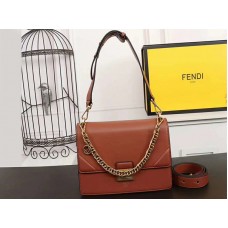 Fendi Kan I Calfskin Leather Bag Brown