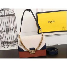 Fendi Kan I Calfskin Leather Bag Cream