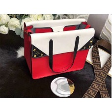 Fendi Meduim Flip Regular Leather Tote Red