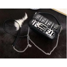 Fendi Small Baguette Bag In Pu Black