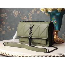 Saint Laurent Jamie Medium Carre Rive In Clafskin Green