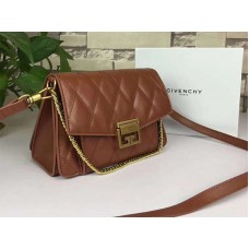 Givenchy gv3 Calfskin Quilted Leather Flap Bag Camel