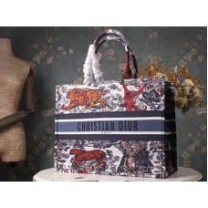 Dior Book Tote Toile De Jouy Bag Blue