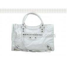 Balenciaga Le Dix Motorcycle Bag Medium White