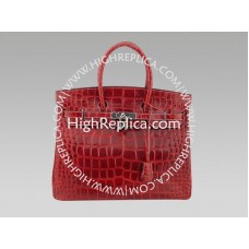 Hermes Birkin 35 Cm Red Mock Croc