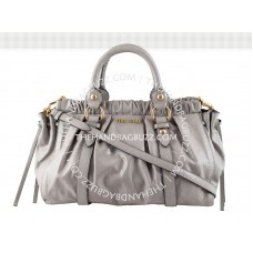 Miu Miu Cowhide Leather Tote Grey