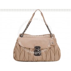 Miu Miu Matelasse Shoulder Bag Beige