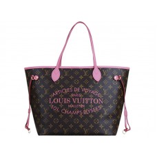 Louis Vuitton 2013 Monogram Neverfull Gm Rose Velours