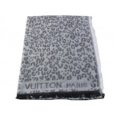 Louis Vuitton Leopard Print Scarf Light Grey