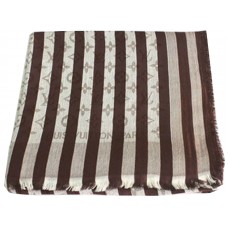 Louis Vuitton Monogram Cotton Stripes Scarf Coffee