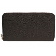 Louis Vuitton Taiga Leather Zippy Wallet Choco