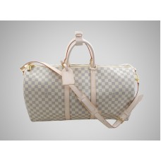 Louis Vuitton Damier Azur Keepall 55 With Shoulder Strap