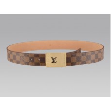 Louis Vuitton Cut Damier Belt With Gold Logo Buckle