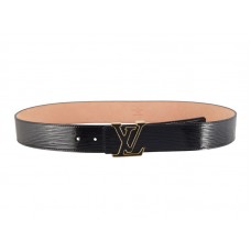 Louis Vuitton Initiales Epi Leather Belt Black With Gold Buckle