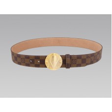 Louis Vuitton 1904 Damier Belt With Golden Buckle