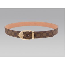 Louis Vuitton Damier Belt With Golden Buckle