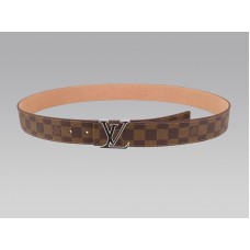 Louis Vuitton Initial Damier Belt With Black And Silver Buckle