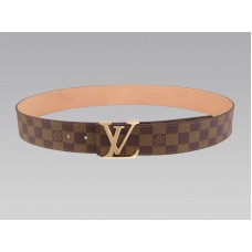 Louis Vuitton Initial Damier Belt With Golden Buckle