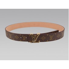 Louis Vuitton Initial Monogram Belt With Black And Golden Buckle