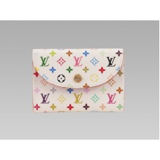 Louis Vuitton Monogram Multicolore White Business Card Holder Litchi