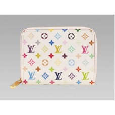 Louis Vuitton Monogram Multicolore White Zippy Coin Purse Litchi