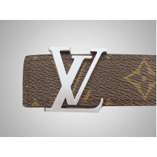 Louis Vuitton Initial Monogram Belt With Silver Buckle