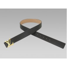 Louis Vuitton Initials Brown Leather Belt With Golden Buckle